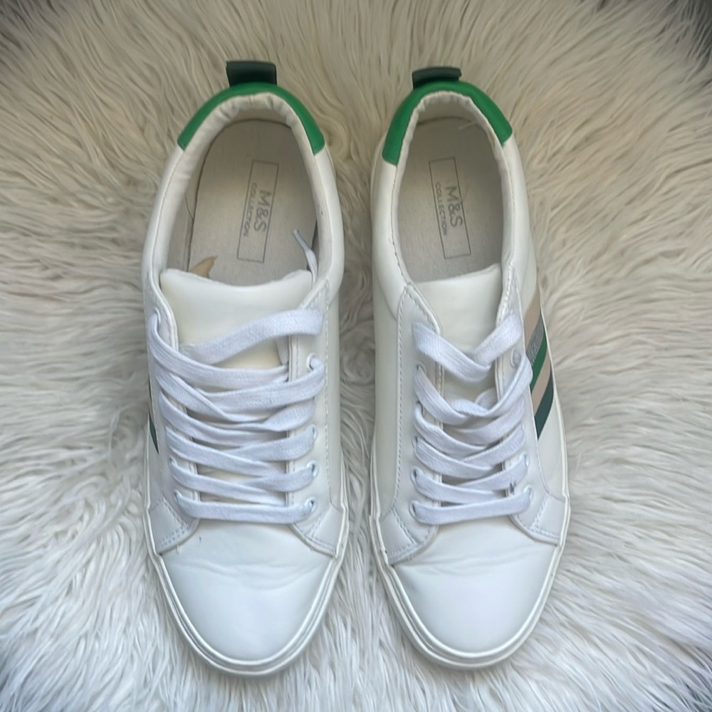 M&S Collection Ribbon Detail Lace Up Trainers UK Sz 6